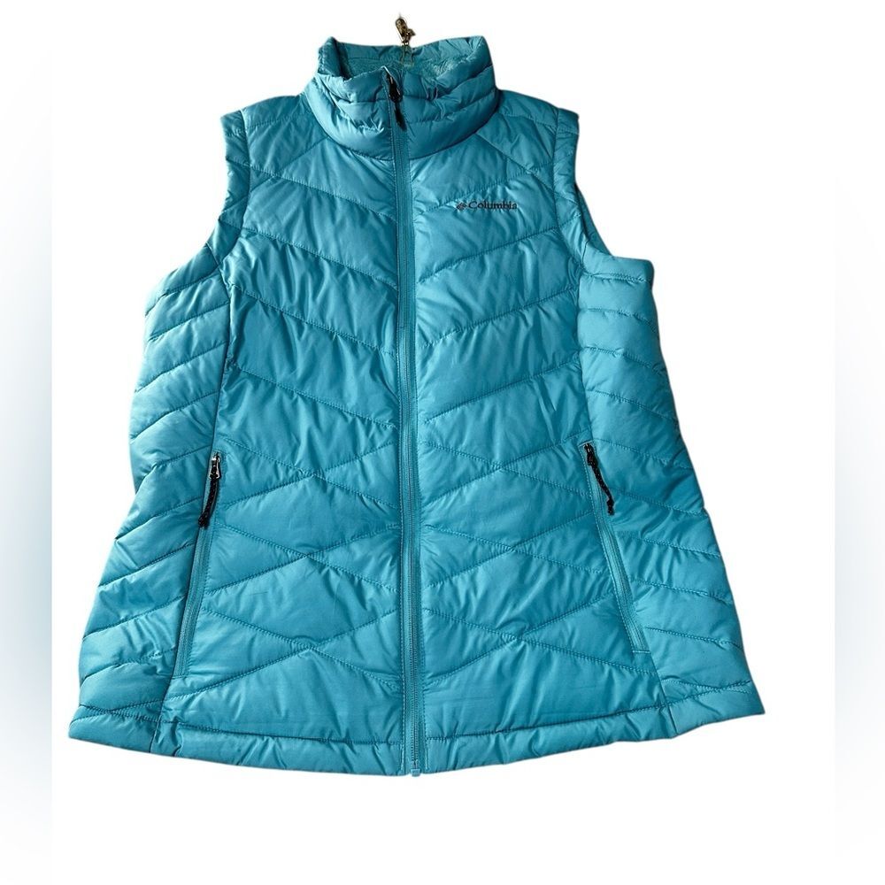 Columbia Omni-Heat Insulated Puffer Vest Women’s Large Teal Blue